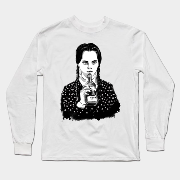 Wednesday Addams Long Sleeve T-Shirt by Otracreativa